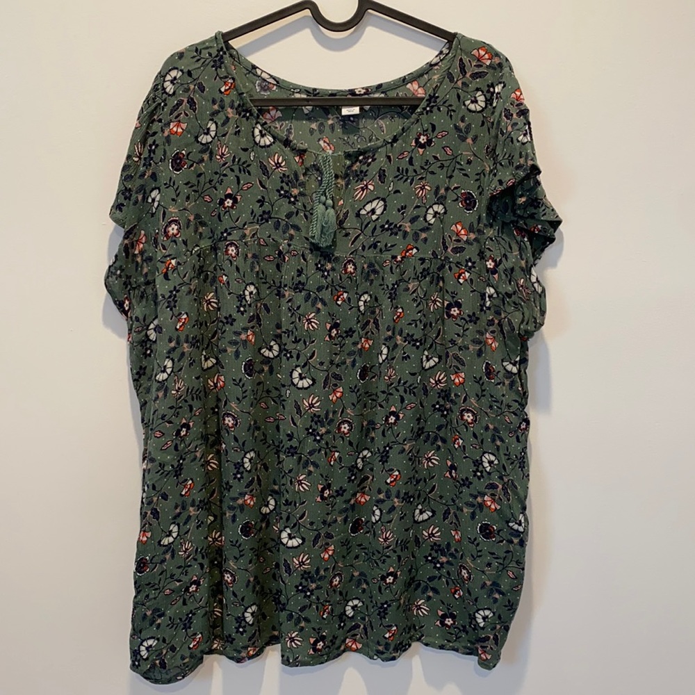 Plus Size Old Navy Green Blouse